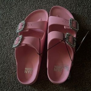 Pink Steve madden slides